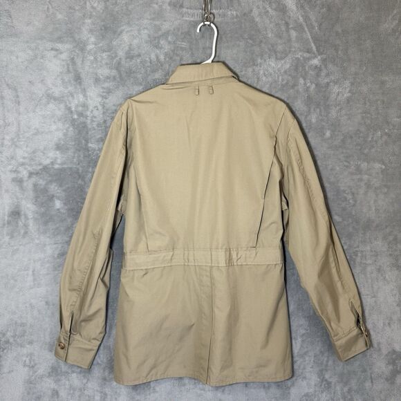 Vintage Cabelas Jacket Mens L Tan Hunting Shooting Fishing Safari Field Belted - Picture 3 of 9